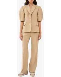 Chloé - High-Waisted Linen Tailored Pants - Lyst
