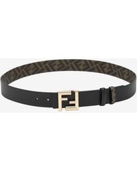 Fendi - Ff Monogram Leather Belt - Lyst