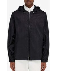 Ferragamo - Gancini Jacquard Zip-Up Rain Jacket - Lyst