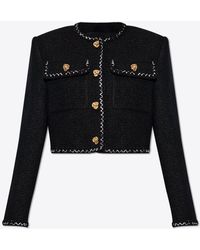 Alexander McQueen - Tweed Boxy Cropped Jacket - Lyst