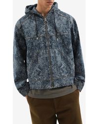 1989 STUDIO - Denim Marbled Zip-Up Sweatshirt - Lyst