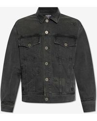 Balmain - Distressed Button-Up Denim Jacket - Lyst