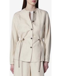 Max Mara - Carezza Linen-Blend Buttoned Jacket - Lyst