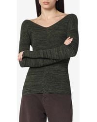 6397 - V-Neck Ribbed Knit Sweater - Lyst