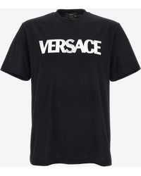 Versace - Logo-Embroidered Short-Sleeved T-Shirt - Lyst