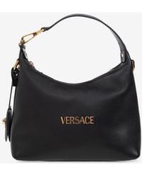Versace - Tag Leather Hobo Bag - Lyst