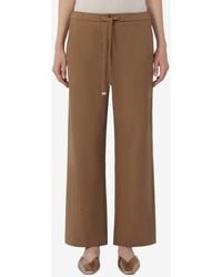 Max Mara - Argento Virgin Wool Elasticated Pants - Lyst