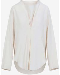 Studio Nicholson - Pampa Draped V-Neck Blouse - Lyst