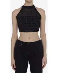 Balmain - Pb Labyrinth Knit Crop Top - Lyst