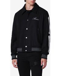 Amiri - Varsity Bones Wool Bomber Jacket - Lyst