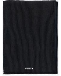 Pinko - Logo Patch Ribbed Scarf - Lyst