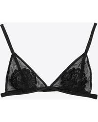 Dolce & Gabbana - Tulle Triangle Floral-Lace Bra - Lyst