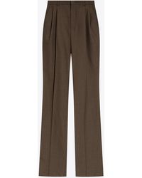 Saint Laurent - High-Waist Tailored Wool Pants - Lyst