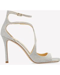 Jimmy Choo - Azia 95 Glitter Sandals - Lyst