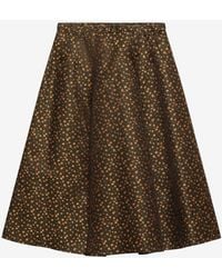 Prada - Floral Print A-Line Midi Skirt - Lyst