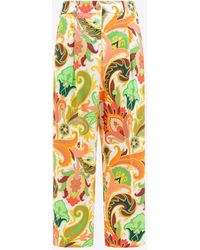 Etro - Printed Cotton Wide-Leg Pants - Lyst
