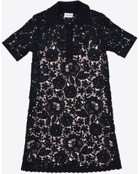 P.A.R.O.S.H. - Copper Floral Knit Mini Dress - Lyst
