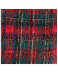 Saint Laurent - Brushed Check-Pattern Scarf - Lyst