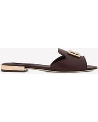 Dolce & Gabbana - Dg-logo Leather Sandals - Lyst
