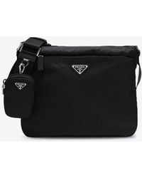 Prada - Re-Nylon Triangle Logo Crossbody Bag - Lyst