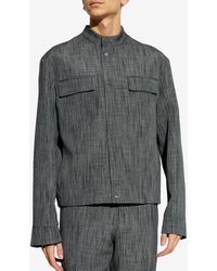 Ferragamo - Stand-Up Collar Wool-Blend Jacket - Lyst