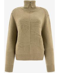 Burberry - Ekd Knitted Cashmere Turtleneck Sweater - Lyst