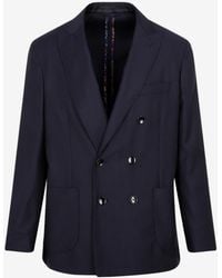 Etro - Double-Breasted Pinstripe Blazer - Lyst