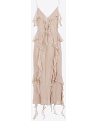 Khaite - Pim Ruffle-Embellished Midi Dress - Lyst