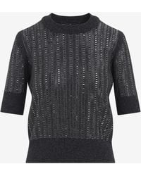 Ermanno Scervino - Short-Sleeved Knitted Virgin Wool Top - Lyst