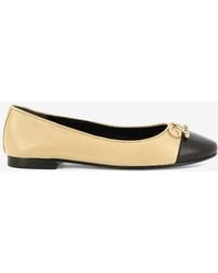 Tory Burch - Cap-Toe Leather Ballet Flats - Lyst