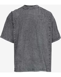 WOOYOUNGMI - Logo Embroidered Washed Denim T-Shirt - Lyst