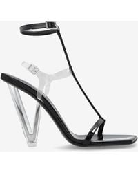 Versace - V2025 105 Patent Leather Sandals - Lyst