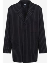 Y-3 - Chore Pinstripe Wool-Blend Jacket - Lyst