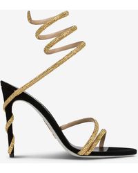 Rene Caovilla - Margot 105 Crystal Embellished Suede Sandals - Lyst