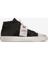 Dolce & Gabbana - Vintage-Effect Mid-Top Sneakers - Lyst