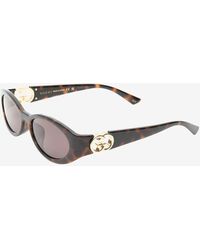 Gucci - Gg Logo Oval-Shaped Sunglasses - Lyst