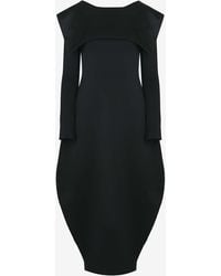 GIA STUDIOS - Sailor Collar Midi Cocoon Dress - Lyst