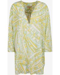Emilio Pucci - Bandierine Print Silk Mini Kaftan Dress - Lyst