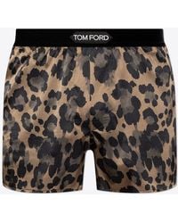 Tom Ford - Leopard Print Silk Boxer Shorts - Lyst