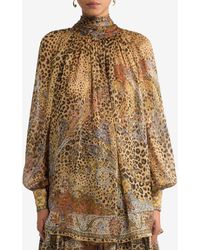 Etro - Paisley And Animal Motif Silk Blouse - Lyst