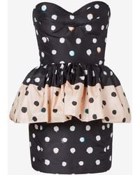 Fendi - Polka Dots Strapless Mini Dress - Lyst