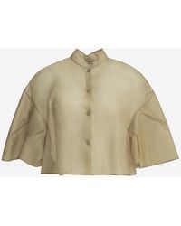 Max Mara - Donna Cropped Silk Blouse - Lyst
