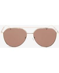 McQueen - Aviator Metal Sunglasses - Lyst