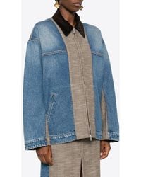 Stella McCartney - Tweed Paneled Denim Jacket - Lyst