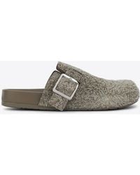 Loewe - Ease Buckle Brushed Suede Clogs - Lyst