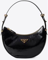 Prada - Arqué Patent Leather Hobo Bag - Lyst