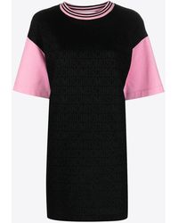 Moschino - All-Over Logo Short-Sleeved Mini Dress - Lyst