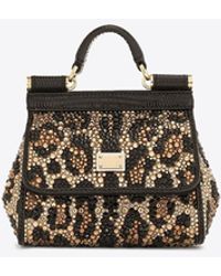 Dolce & Gabbana - Mini Sicily Leopard Print Top Handle Bag - Lyst