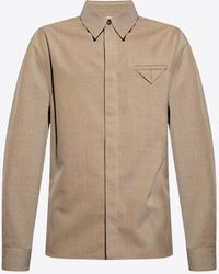Bottega Veneta - Long-Sleeved Wool Twill Shirt - Lyst