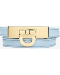 Ferragamo - Gancini Double-Twist Leather Bracelet - Lyst